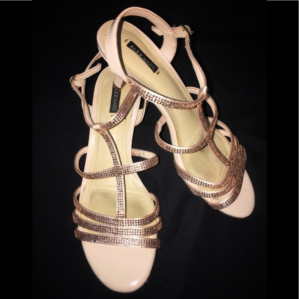 NYE Alex Marie crystal satin patent dress sandal